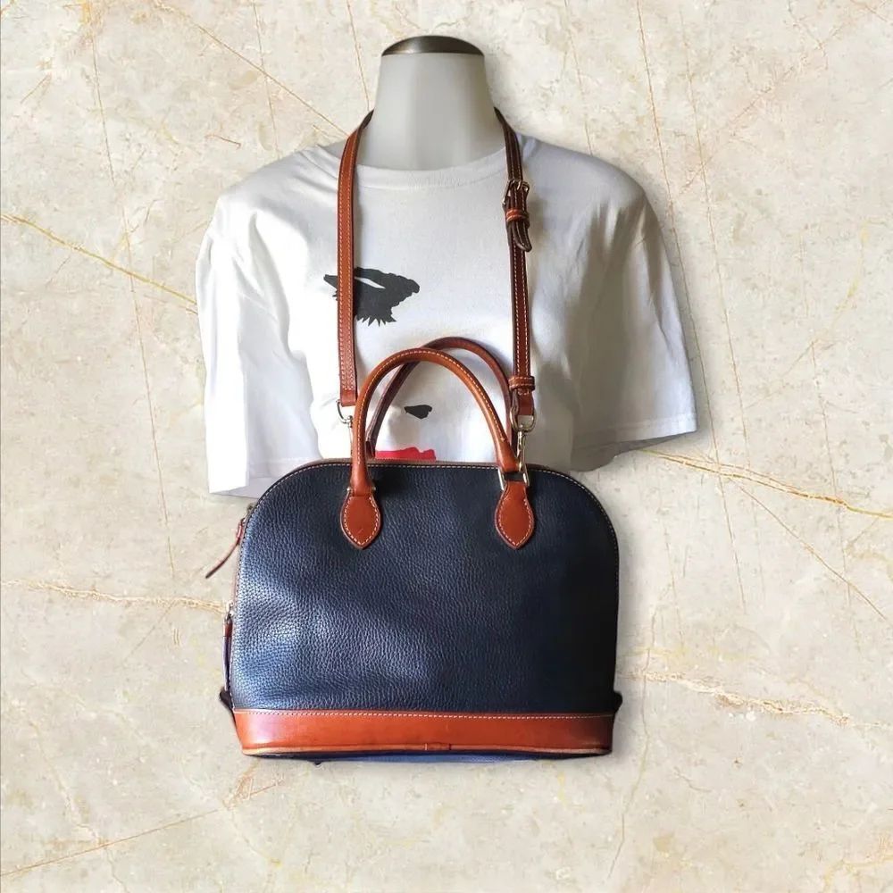 Dooney & Bourke Black and Brown Leather Satchel - Picture 3 of 11